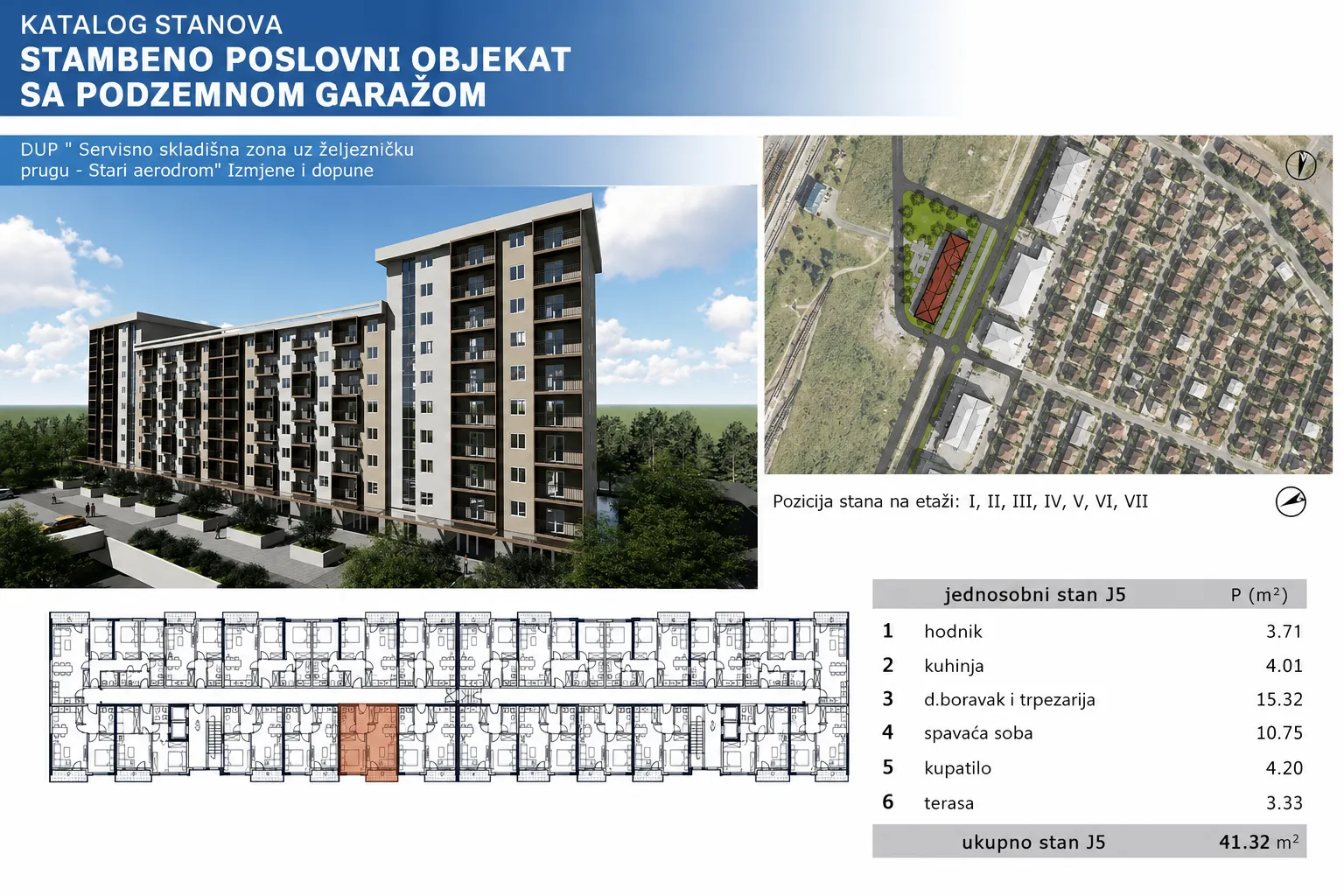 Prodaja, jednosoban stan, 41m², Stari Aerodrom, Podgorica