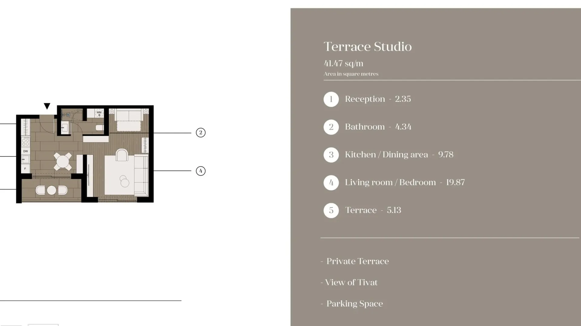 Prodaja, garsonjera, 41m², Tivat, Crna Gora