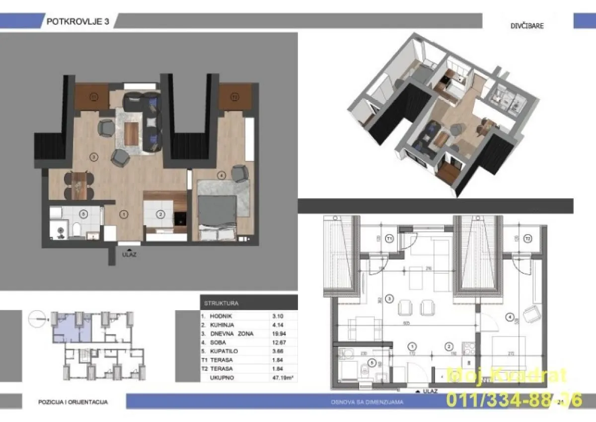 Prodaja, dvosoban stan, 47m², Divčibare, Valjevo