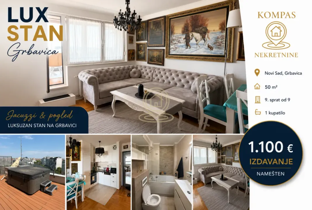 Rent, two bedroom apartment, 43m², Grbavica, Novi Sad Sve Podlokacije