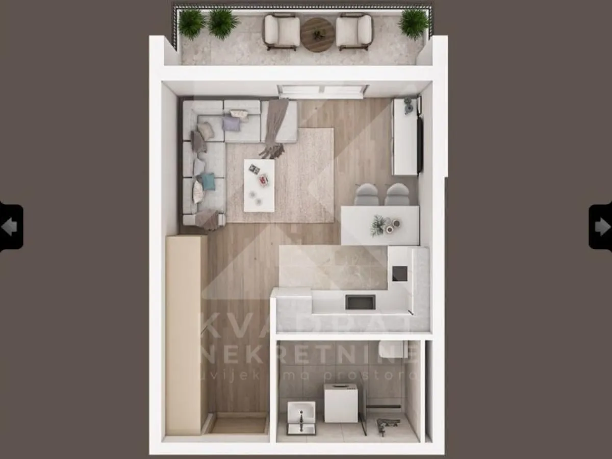 Prodaja, garsonjera, 31m², Zelenika, Podgorica