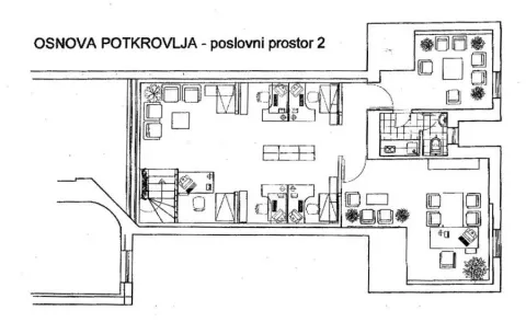 Architectural floor plan of the attic office space. - image 6