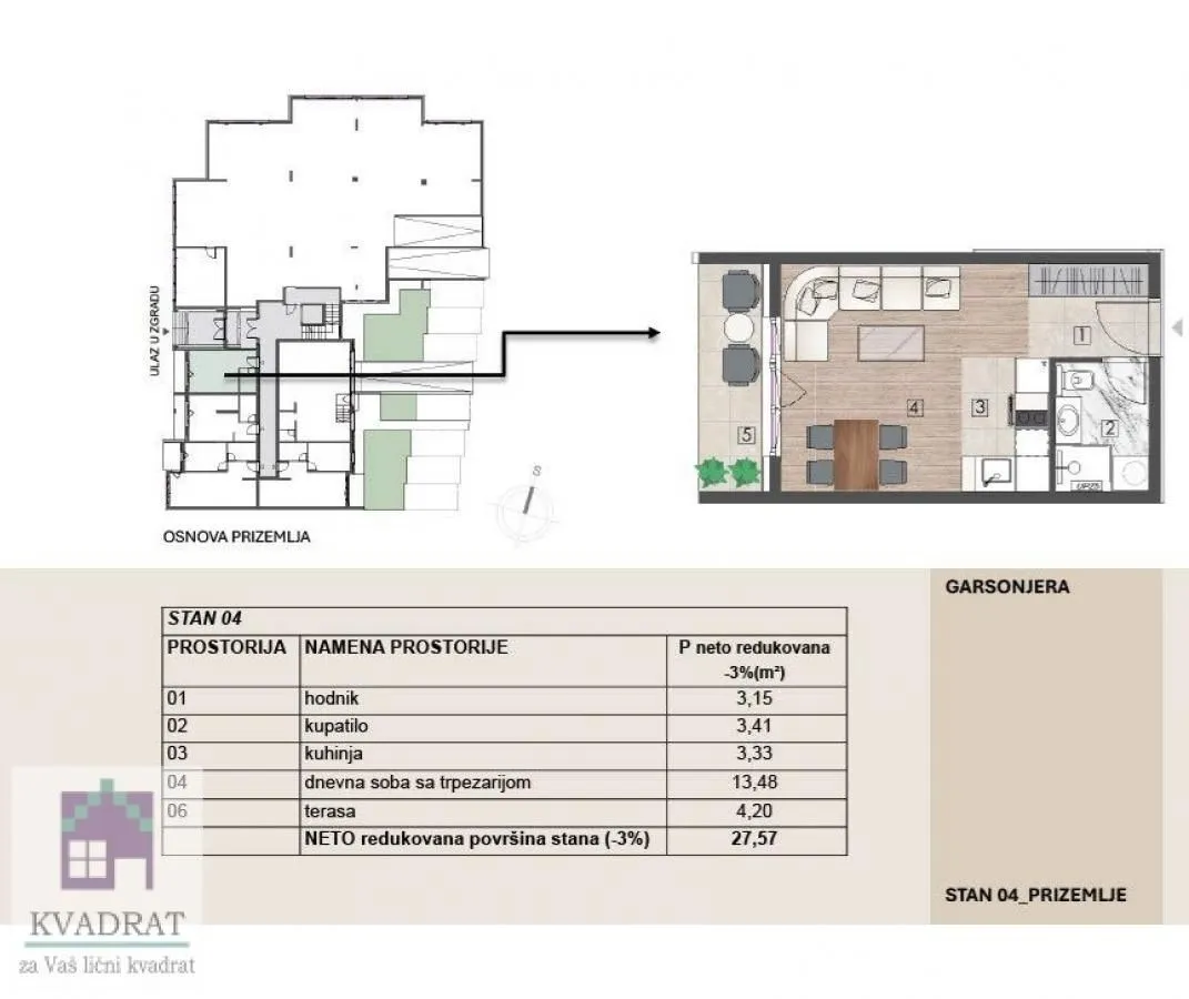 Sale, studio apartment, 27m², Obrenovac, Beograd