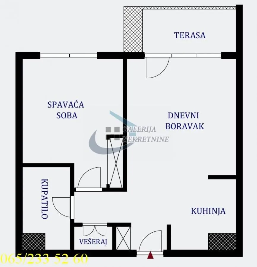 Sale, two bedroom apartment, 55m², Savski Venac, Beograd