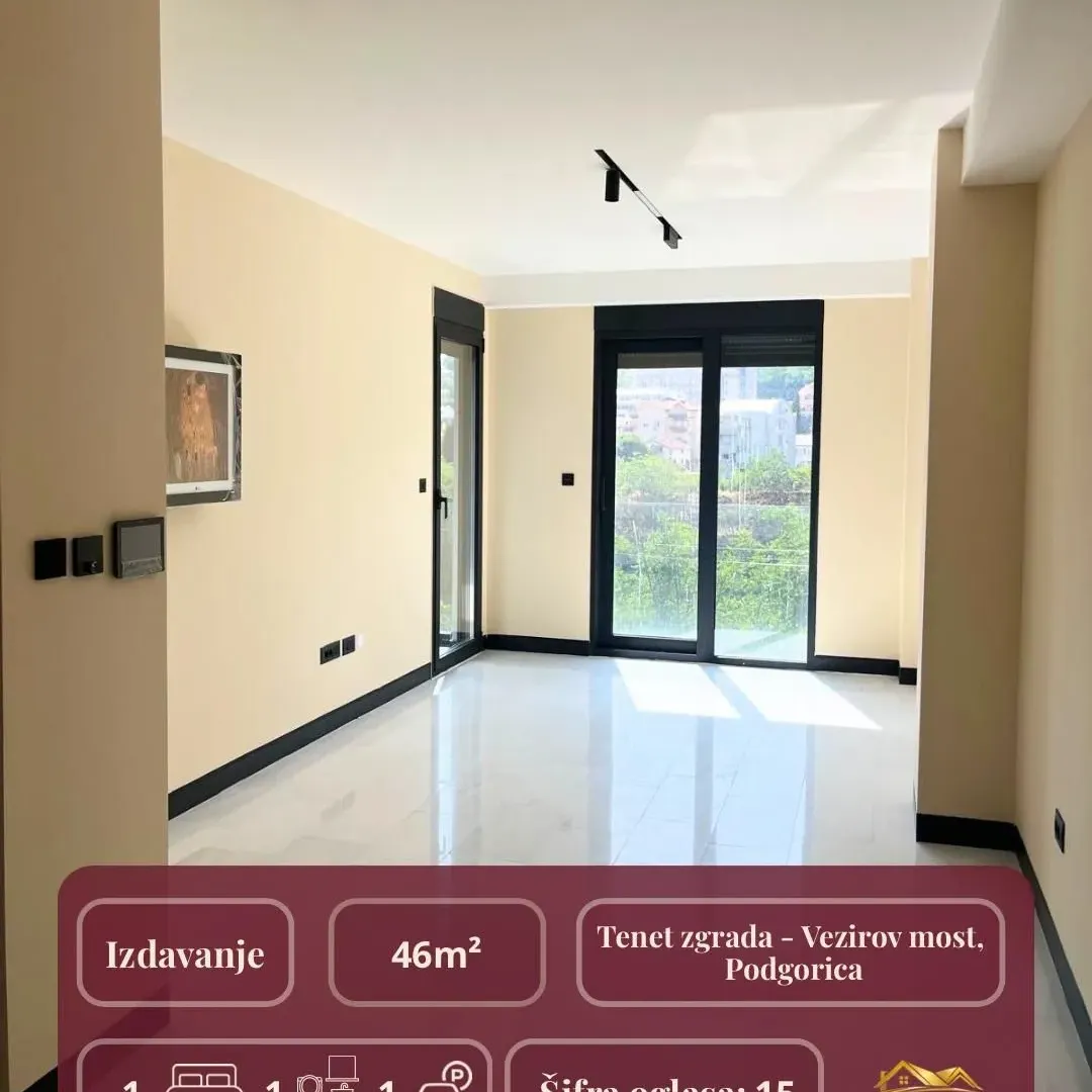 Rent, one bedroom apartment, 46m², Zagorič, Podgorica