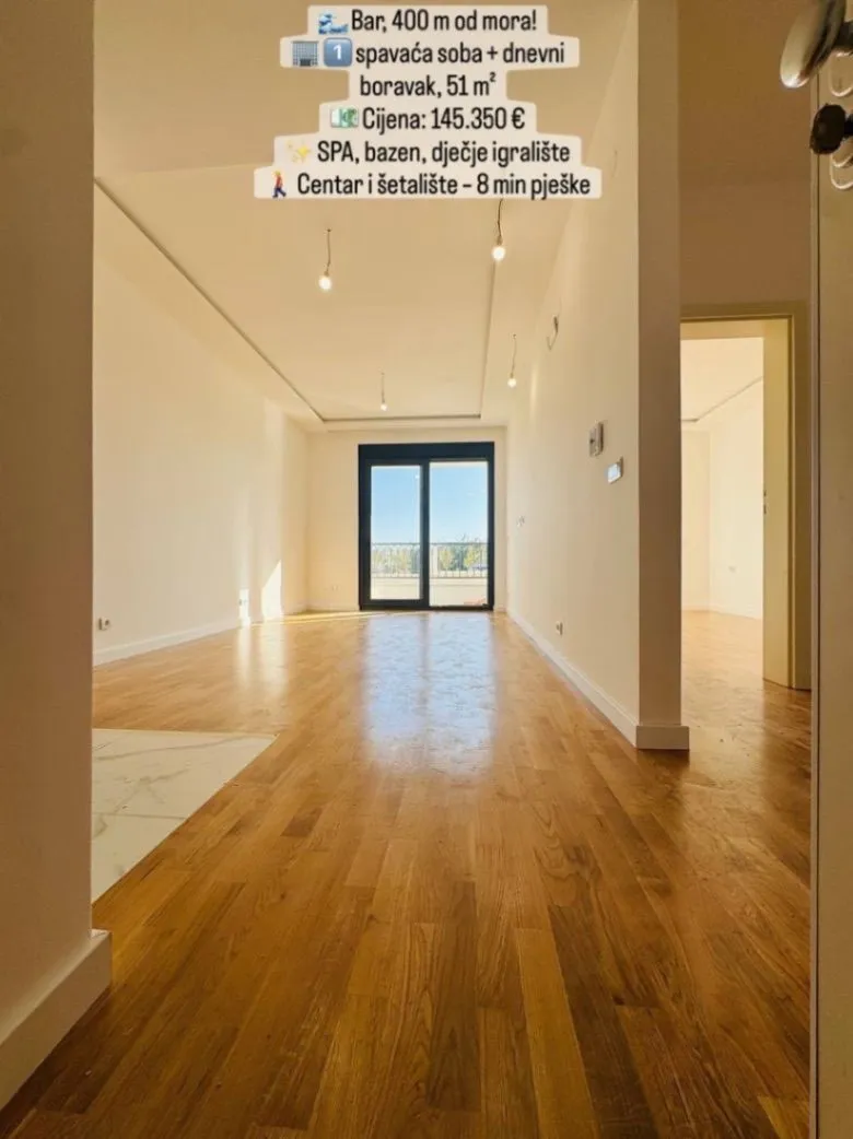 Sale, one bedroom apartment, 51m², Bar, Crna Gora