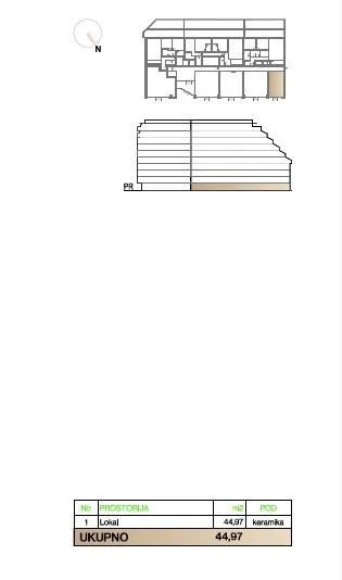 Floor plan drawing showing the layout of the rooms.