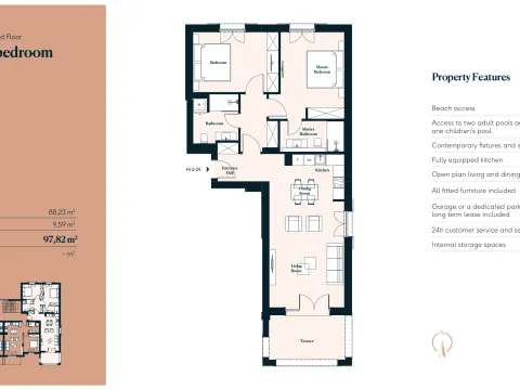 Sale, two bedroom apartment, 92m², Luštica Bay, Tivat - image 8
