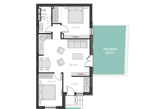 Prodaja, dvosoban stan, 86m², Tivat, Crna Gora - image 13