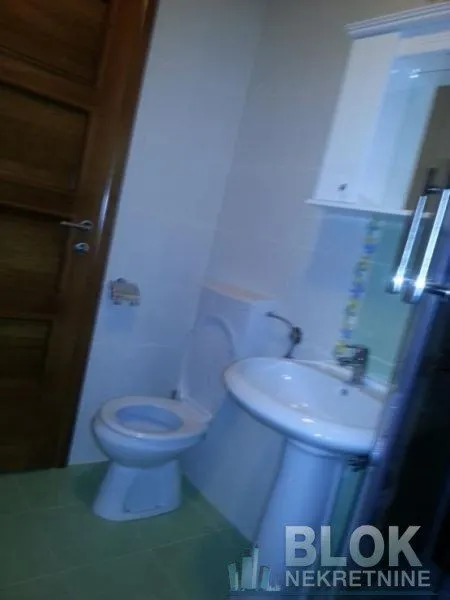 Smaller bathroom equipped with sanitary ware and a washbasin.