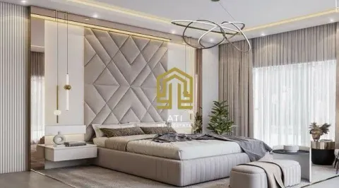 Moderna i uredno uređena spavaća soba sa bračnim krevetom. - image 6