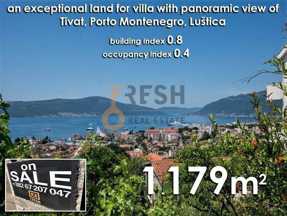 Prodaja, plac, 1179m², Tivat, Crna Gora