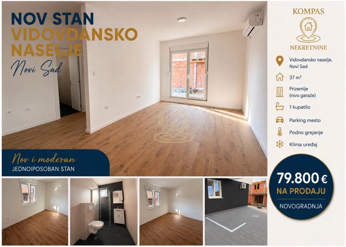 Sale, one bedroom apartment, 38m², Vidovdansko naselje, Novi Sad Sve Podlokacije
