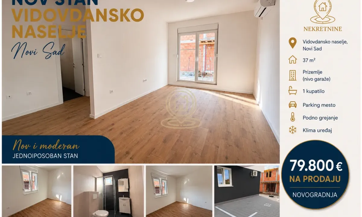 Sale, one bedroom apartment, 38m², Vidovdansko naselje, Novi Sad Sve Podlokacije