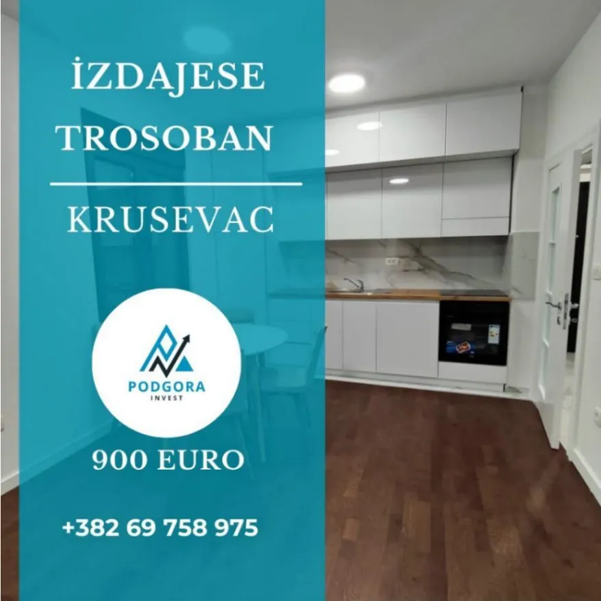 Izdavanje, trosoban stan, 75m2, Kruševac, Podgorica