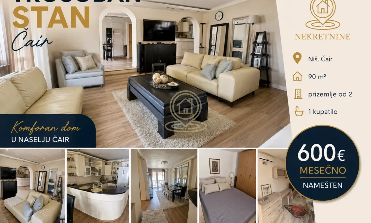 Rent, three bedroom apartment, 90m², Medijana, Niš