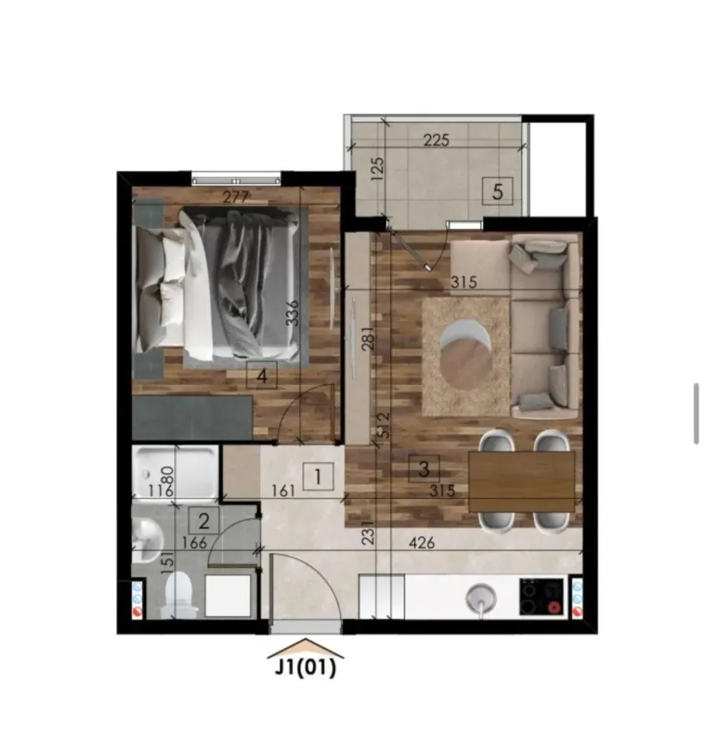 Prodaja, jednosoban stan, 30m², Zabjelo, Podgorica