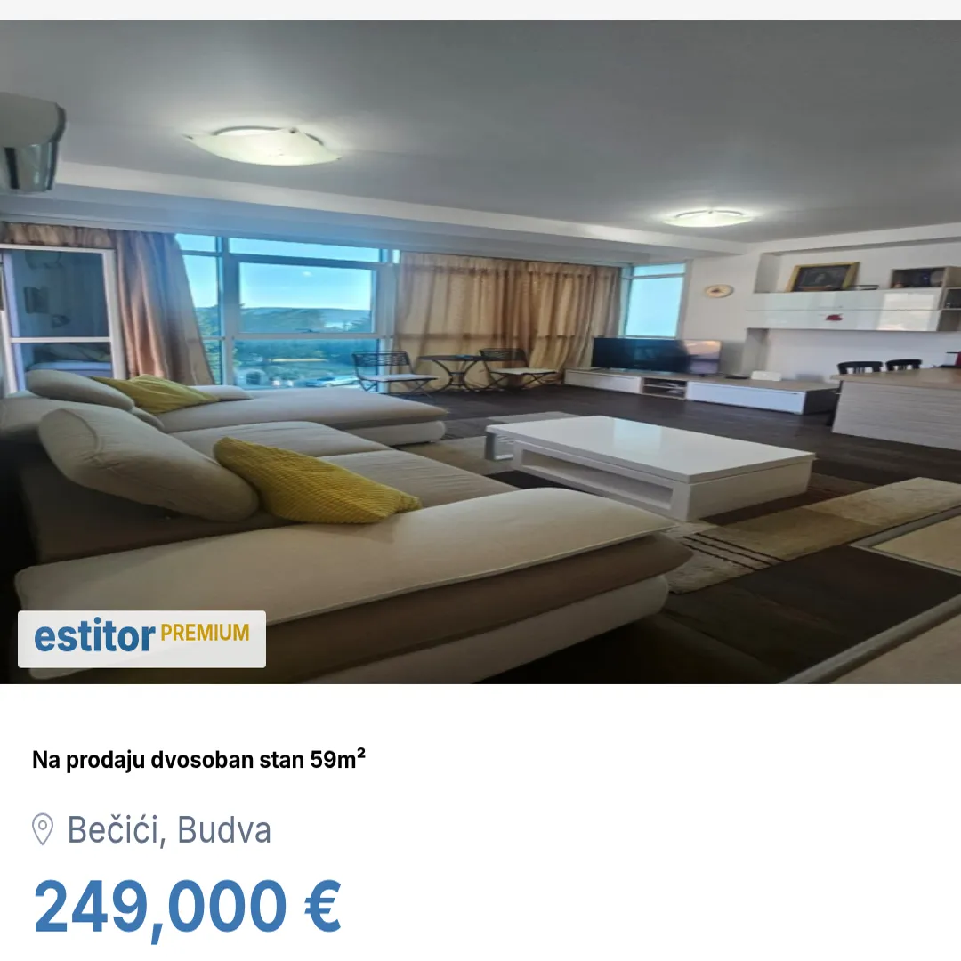 Prodaja, dvosoban stan, 59m², Bečići, Budva