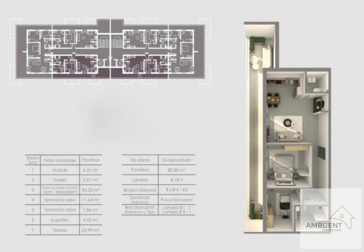 Prodaja, trosoban stan, 82m², Novi Banovci, Stara Pazova