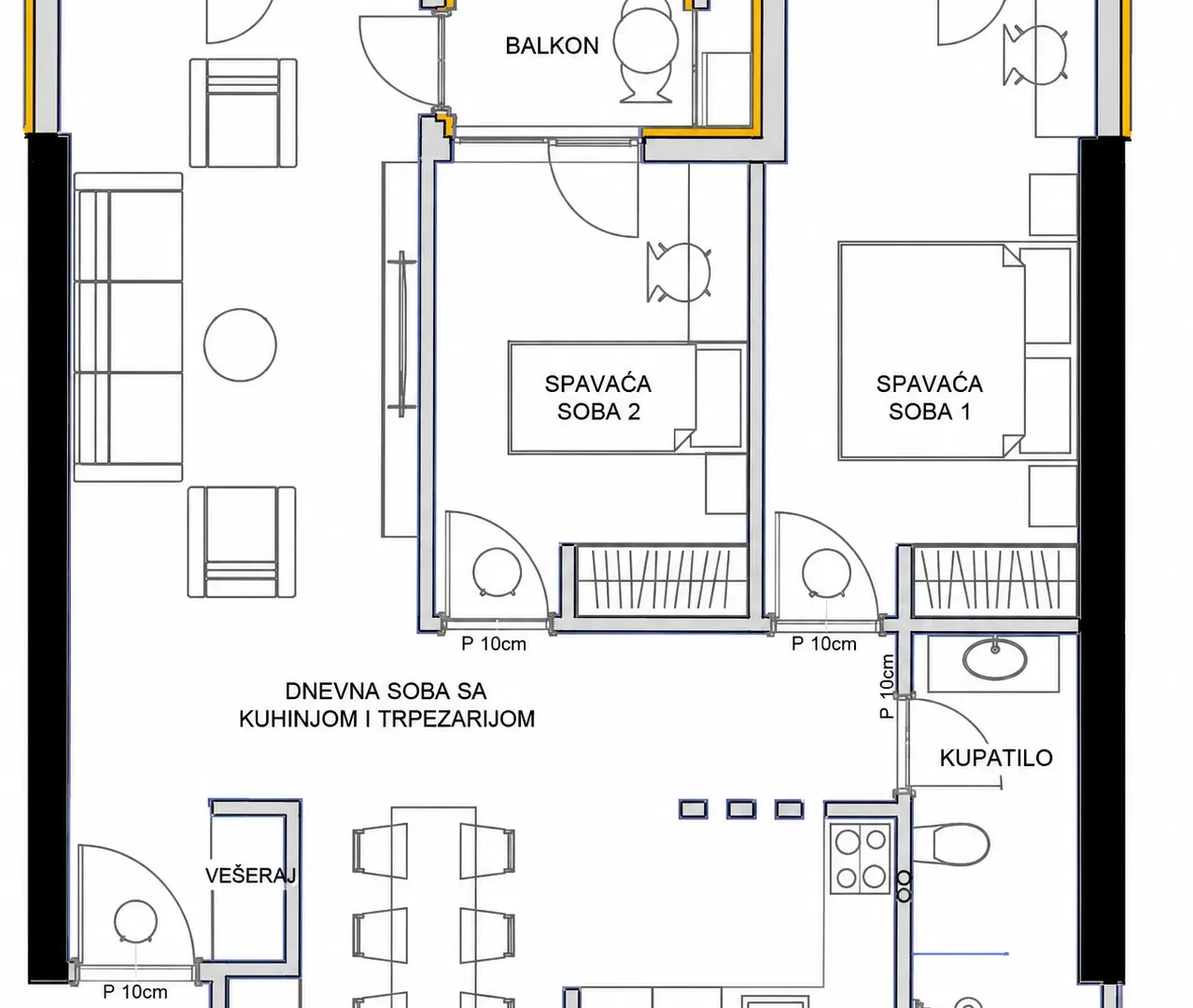 Prodaja, dvosoban stan, 64m², Ilino, Bar