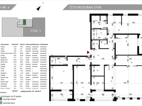 Sale, four bedroom apartment, 195m², Centar, Podgorica - image 9