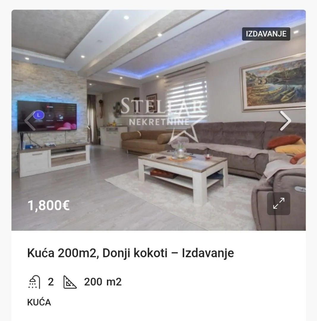Izdavanje, kuća, 200m², Donji Kokoti, Podgorica