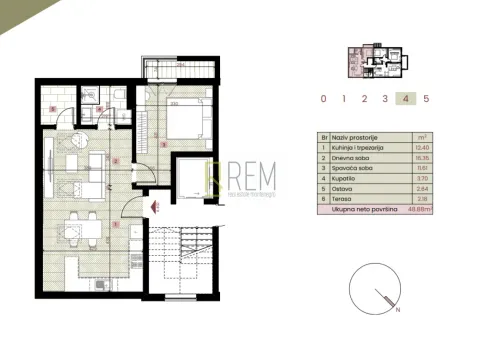 Sale, two bedroom apartment, 77m², Gorica C, Podgorica - image 3