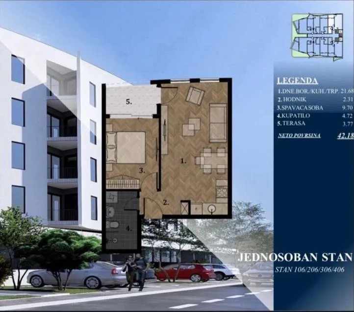 Prodaja, jednosoban stan, 42m², Ulcinjsko Polje, Ulcinj