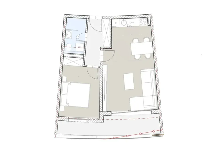 Prodaja, jednosoban stan, 54m², Bečići, Budva