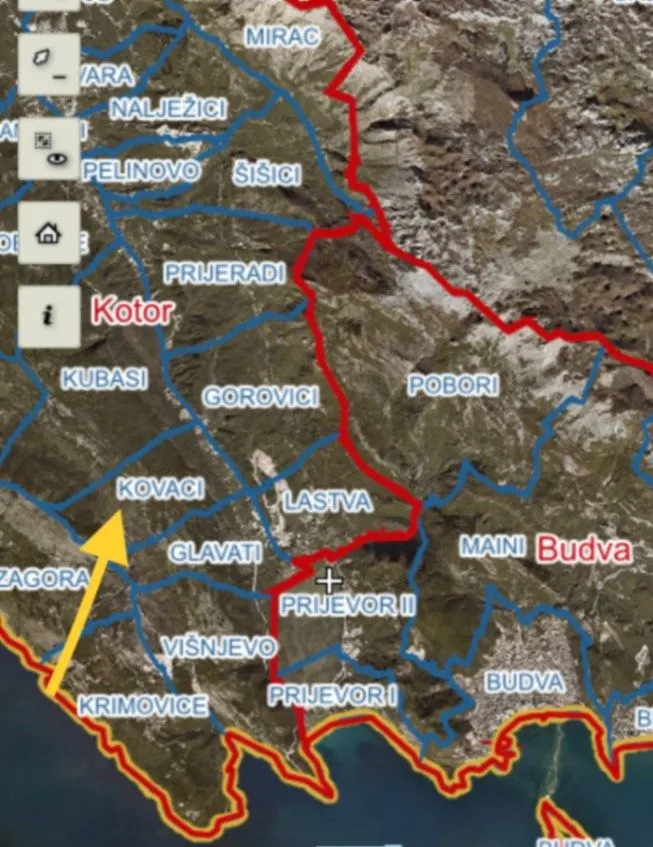 Prodaja, plac, 696m², Kovači, Kotor