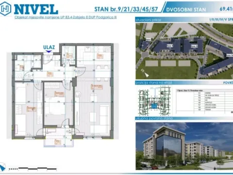 Sale, two bedroom apartment, 69m², Zabjelo, Podgorica - image 1