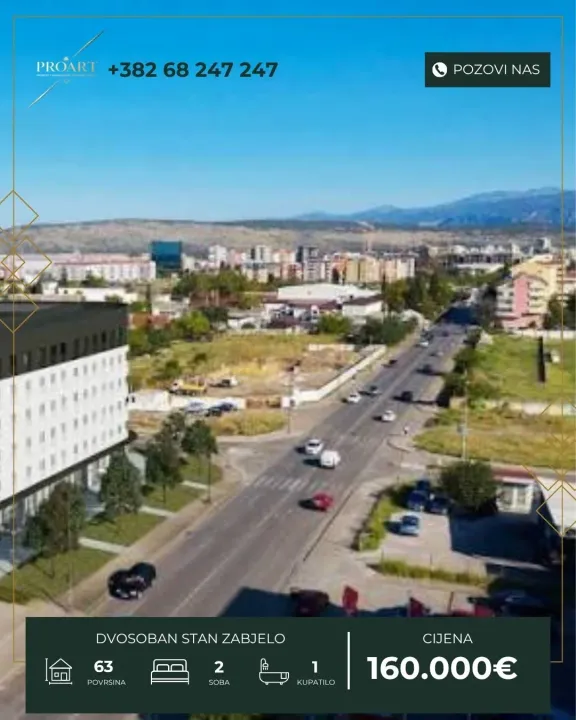 Sale, two bedroom apartment, 63m², Zabjelo, Podgorica