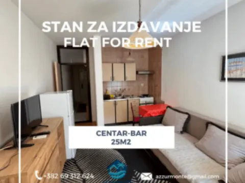 Izdavanje, garsonjera, 25m², Centar, Bar - image 1