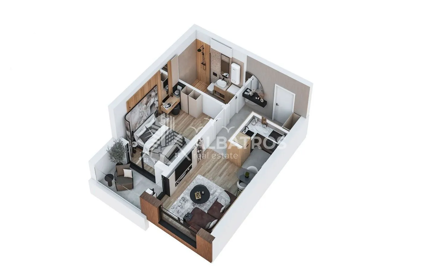 Sale, one bedroom apartment, 47m², Šušanj, Bar