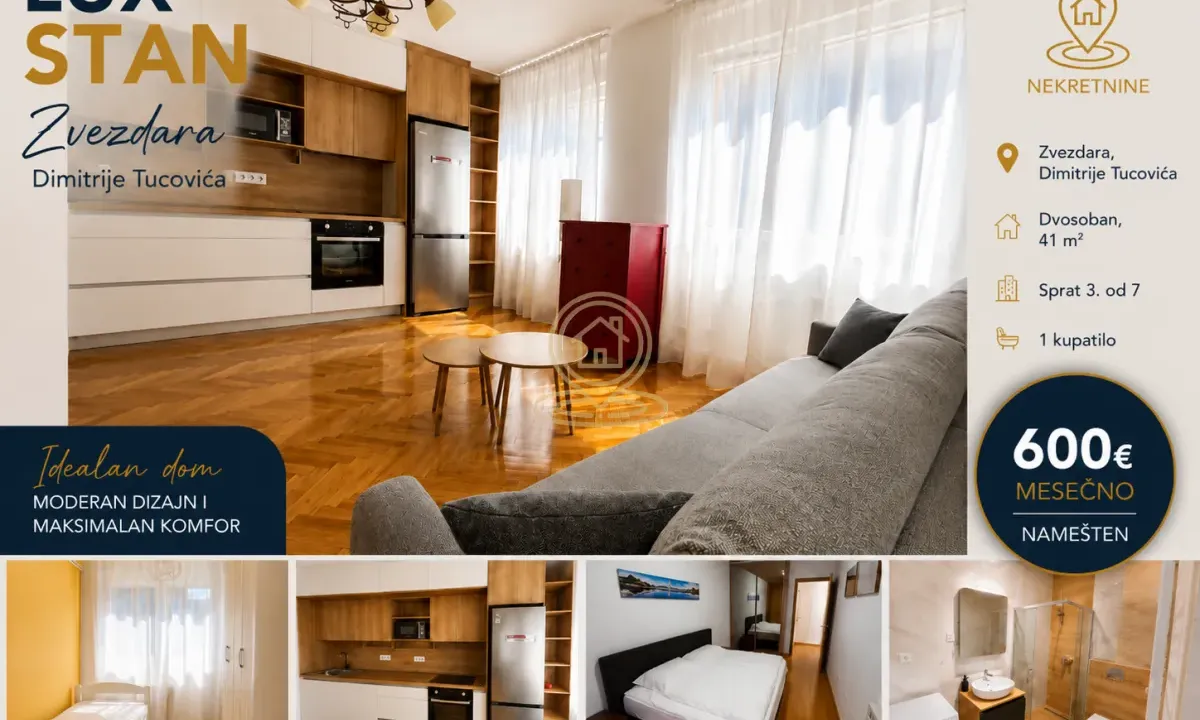 Rent, two bedroom apartment, 41m², Zvezdara Sve Podlokacije, Beograd