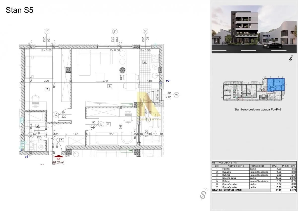 Prodaja, jednosoban stan, 45m², Bulevar patrijarha Pavla, Novi Sad Sve Podlokacije
