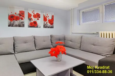 Living room with a large grey corner sofa and a coffee table. - image 2