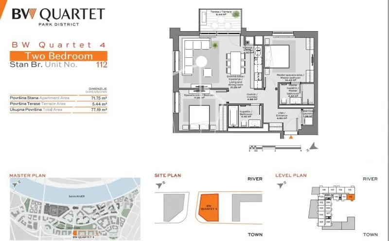 Prodaja, trosoban stan, 77m², Beograd Na Vodi, Beograd
