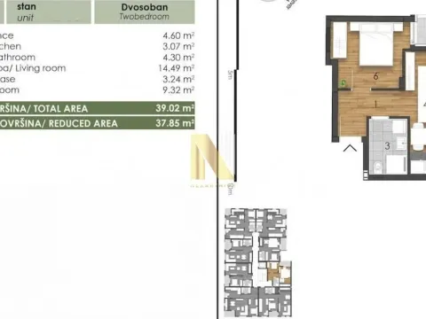 Prodaja, dvosoban stan, 39m², Telep, Novi Sad Sve Podlokacije