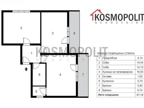 Sale, two bedroom apartment, 52m², Mirijevo 1, Mirijevo Sve Podlokacije - image 9