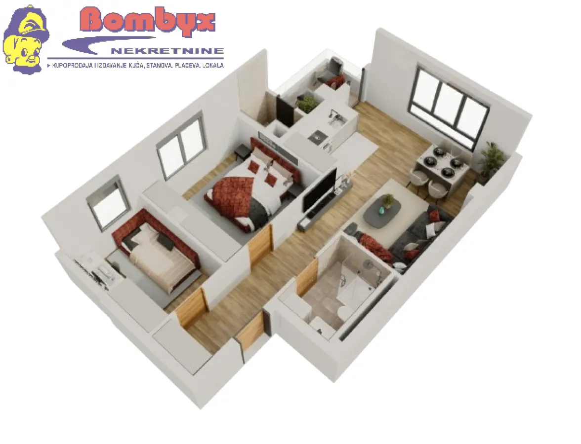 Prodaja, dvosoban stan, 56m², Salajka, Novi Sad Sve Podlokacije