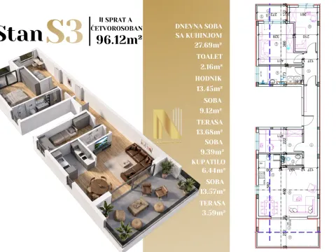 Prodaja, četvorosoban stan, 96m², Adice, Novi Sad Sve Podlokacije - image 2