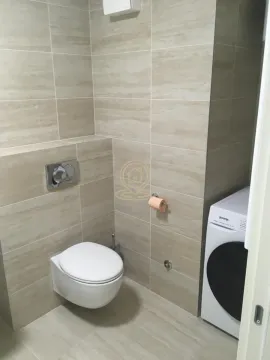 Bathroom equipped with sanitary ware and a washing machine. - image 6
