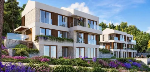Eksterijer modernih stambenih objekata okruženih zelenilom i cvijećem. - image 2