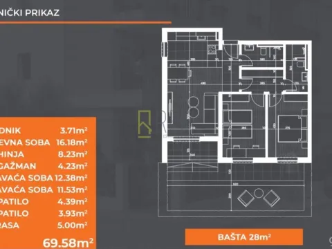 Prodaja, dvosoban stan, 67m², Donja Gorica, Podgorica - image 14