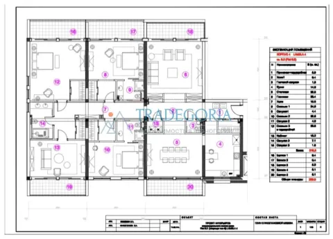 Arhitektonski plan stana sa rasporedom prostorija i namještaja. - image 18