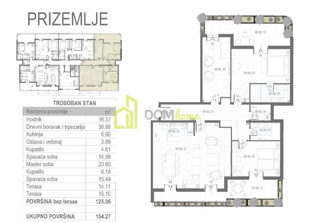 Prodaja, trosoban stan, 154m², Tološi, Podgorica