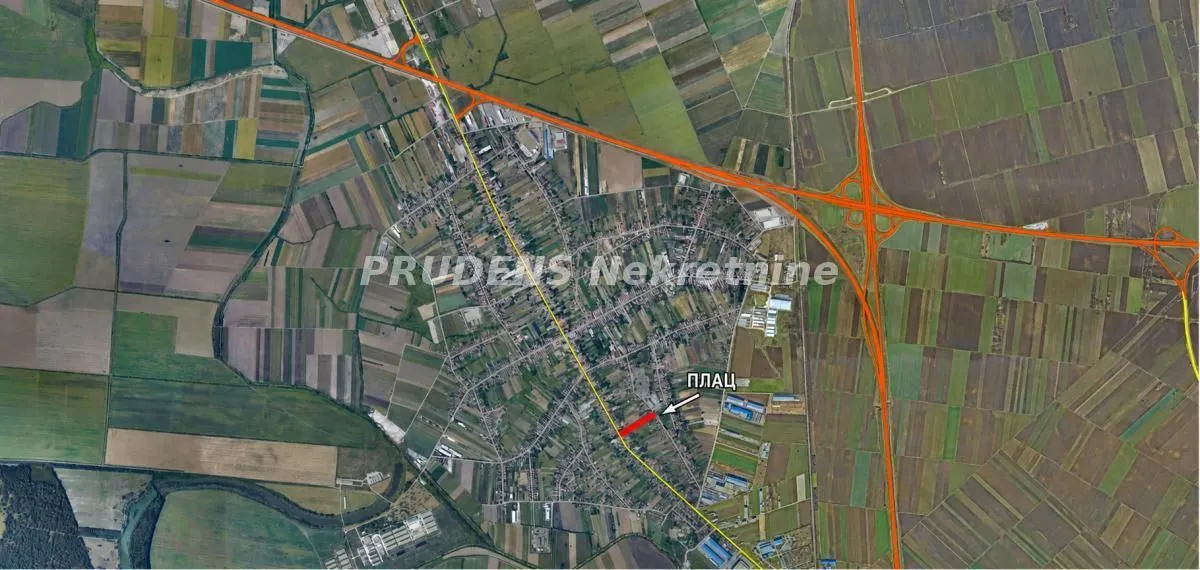 Satelitski snimak terena sa označenom lokacijom placa.