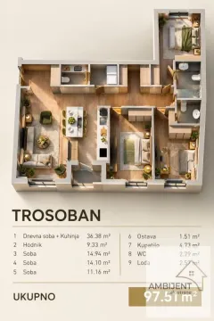 Prodaja, četvorosoban stan, 97m², Uciteljsko Naselje, Zvezdara Sve Podlokacije - image 6