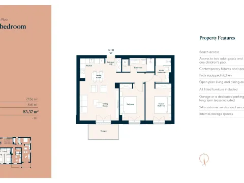 Prodaja, dvosoban stan, 83m², Luštica Bay, Tivat - image 2